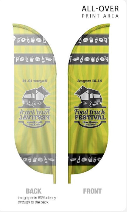Blade flag single sided graphic only 15 ft — custom print example (graphic only; hardware not included)