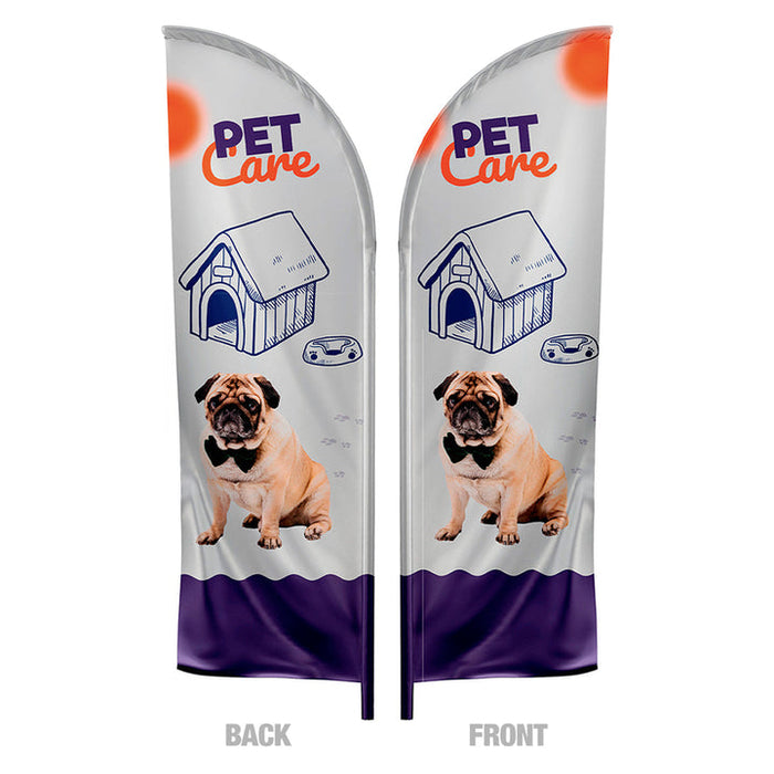 Feather flag double sided graphic only 12 ft — custom print example (graphic only; hardware not included)
