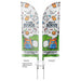 Feather flag single sided graphic with hardware 10 ft — custom print example