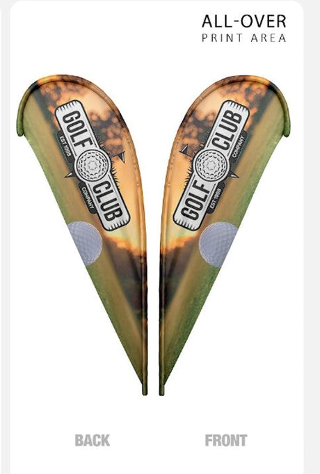 Teardrop flag double sided graphic only 10 ft — custom print example (graphic only; hardware not included)