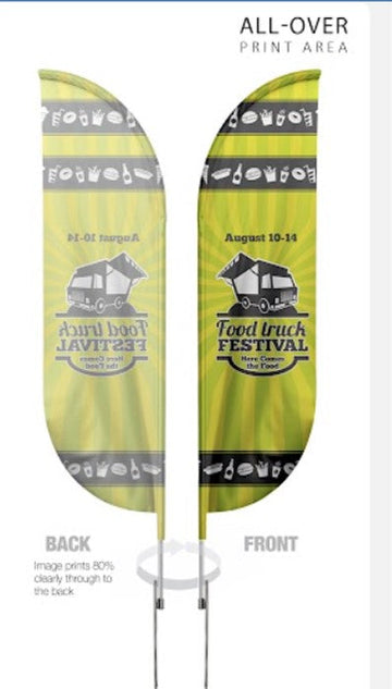 Blade flag single sided graphic with hardware 12 ft — custom print example
