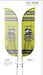 Blade flag single sided graphic with hardware 12 ft — custom print example