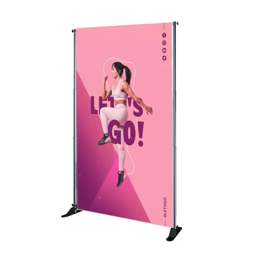 Fabric Backdrop Banner Stand Kit 5' x 8' — custom print example