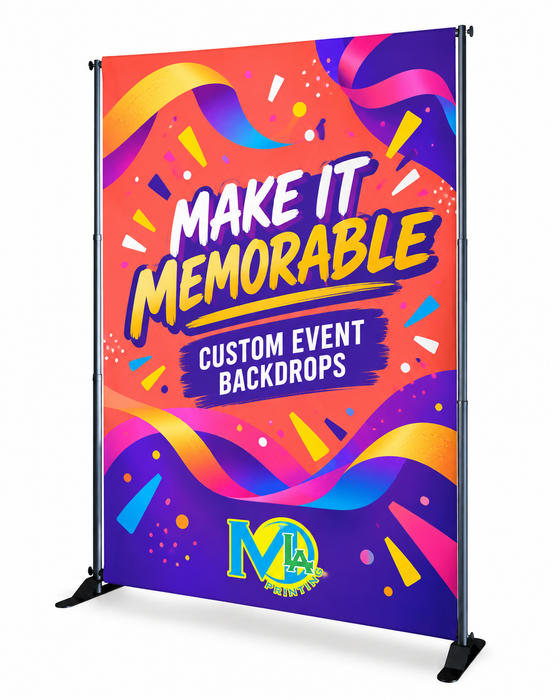 Fabric Backdrop Banner Stand Kit 6 X 8 — custom print example